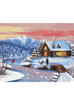 Malowanie po numerach - Śnieżny spacer 40x50cm