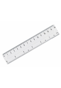 Linijka przeźroczysta 15 cm.