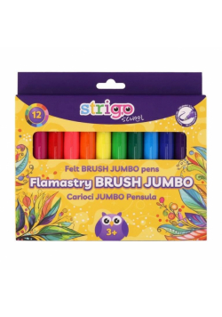 Flamastry z końcówką Jumbo 12 kolorów STRIGO