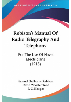 Robison's Manual Of Radio Telegraphy And Telephony