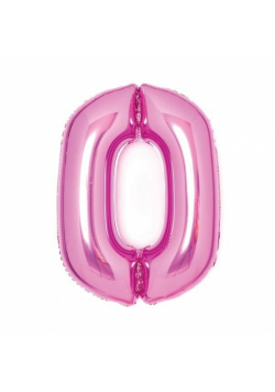 Balon foliowy cyfra 0 różowa 47x66cm