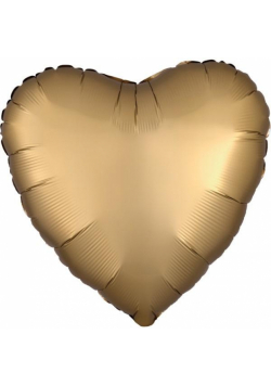 Balon foliowy Silk Lustre Dark złoty serce 43cm