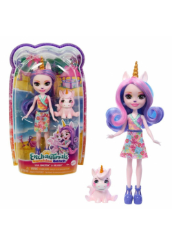 Enchantimals. Lalka Jednorożec + zwierzątko HRX84
