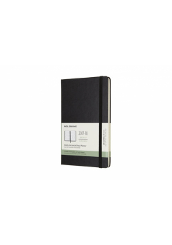 Kalendarz tygodniowy horyzontalny Moleskine 18M L, twarda oprawa, czarny