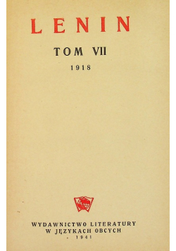 Lenin dzieła wybrane Tom VII 1941 r.