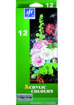 Farby akrylowe 12 kolorów 12 ml tuba