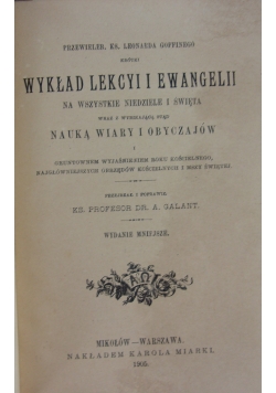 Wykład lekcyi i ewangelii, 1905 r.