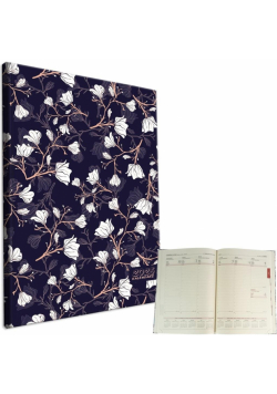 Kalendarz 2025 A4 tygodniowy Magnolie Dark Blue