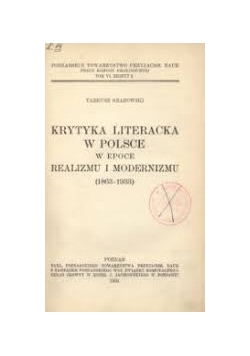 Krytyka literacka w Polsce w epoce realizmu i modernizmu, 1934 r.