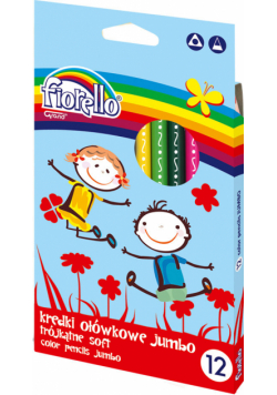 Kredki ołówkowe trójkątne Jumbo Super Soft 12 kolorów
