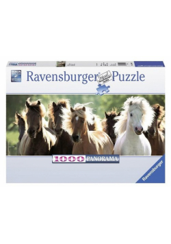 Puzzle 1000 Panoramiczne Dzikie konie