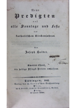 Neue Predigten ,1842r.