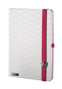 Notes A5 Lanybook Glamorous Beauty w linie biały z czerwoną gumką