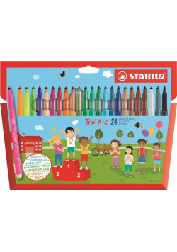 Flamastry trójkątne Stabilo Trio A-Z 24 kolory