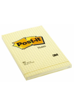 Bloczek samoprzylepny POST-IT w kratkę (662), 102x152mm, 1x100 kart., żółty