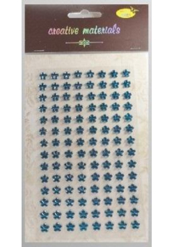 Stiker z kryształkami Kwiaty turkusowe 8mm 112szt