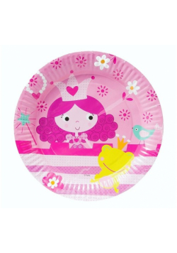 Talerzyki papierowe "Księżniczka" 23 cm, 6 sztuk