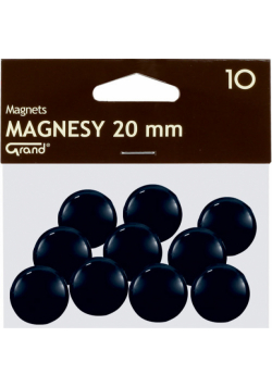 Magnesy 20 mm czarne 10 sztuk