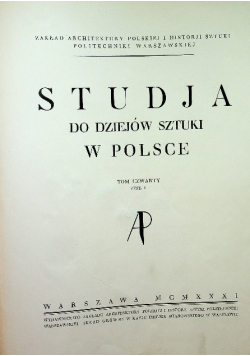 Studja do dziejów sztuki w Polsce 1931r