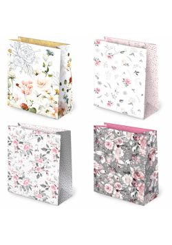 Torebki prezentowe T2-106 Kwiaty mat 10 sztuk