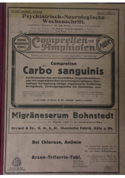 Psychiatrisch Neurologische Wochenschrift, 1922/1923r.