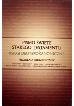 Pismo Święte Starego Testamentu Księgi Deuterokanoniczne