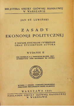 Zasady ekonomii politycznej 1934 r.