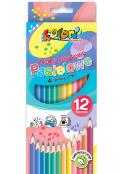 Kredki ołówkowe trójkątne pastelowe Penmate Kolori Premium 12 kolorów + temperówka TT8308