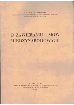 O Zawieraniu Umów Międzynarodowych 1937 r.