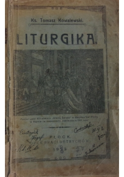 Liturgika, 1922 r.