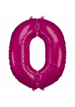 Balon foliowy cyfra 0 różowa 70x86cm