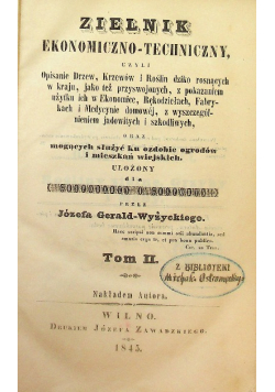Zielnik ekonomiczno-techniczny Tom II 1845 r.