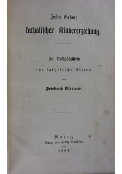 Fatcholischer Rindererziehung, 1864 r.