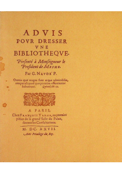 Advis povr dresser une bibliotheque