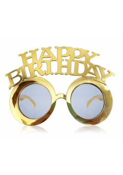 Okulary Happy Birthday złote