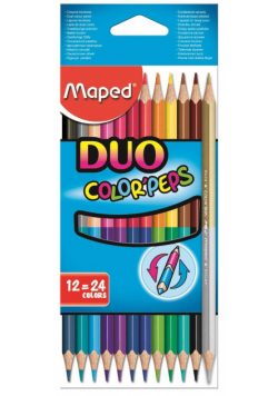 Kredki colorpeps duo dwustronne 12 sztuk