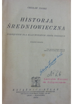 Historja średniowiecza, 1928 r.