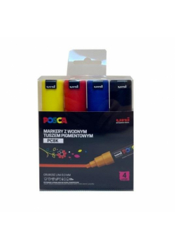 Markery plakatowe PC-8K 4 kolory POSCA UNI