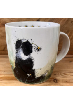 Kubek M46 Pies Border collie i kwiaty