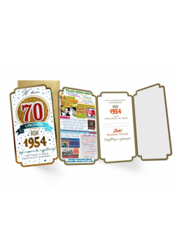 Karnet Urodziny 70 roczniki