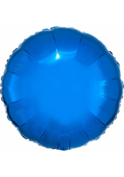 Balon foliowy metalik niebieski okrągły 43cm