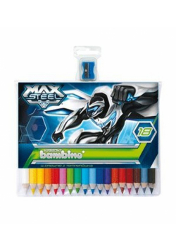 Kredki bambino w oprawie drewnianej 18 kolorów Max Steel