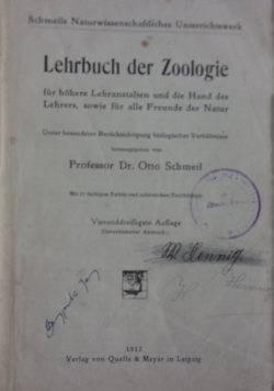 Lehrbuch der Zoologie,1912r