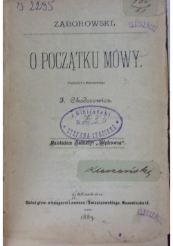 O początku mowy.