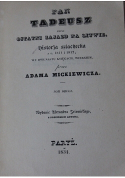 Pan Tadeusz, tom 2
