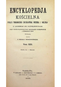 Encyklopedia Kościelna Tom XV 1883 r.