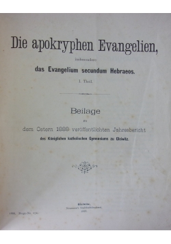 Die apokryphen Evangelien ,1888 r.