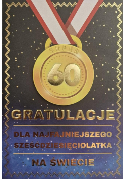 Karnet Urodziny 60 medal męskie
