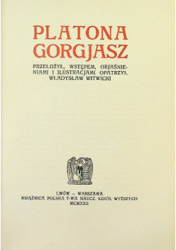 Platona GORGJASZ 1922 r.
