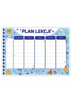 Plan lekcji A4 na lodówkę + pisak niebieski